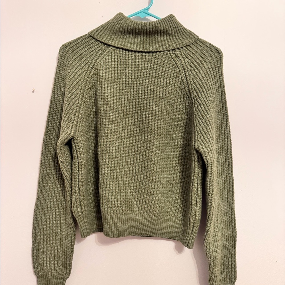 Elegant Olive Cowl Neck Sweater